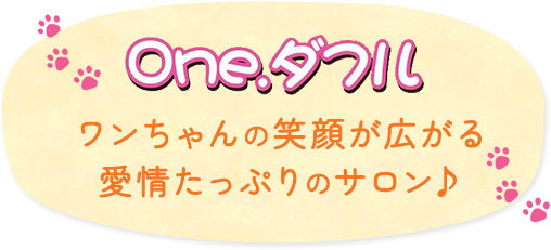 One.ダフル ワンちゃんの笑顔が広がる愛情たっぷりのサロン♪